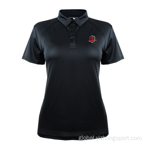 Fitness Polo Shirt Polyester Moisture Wicking Dry Fit Polo Shirt Black Manufactory
